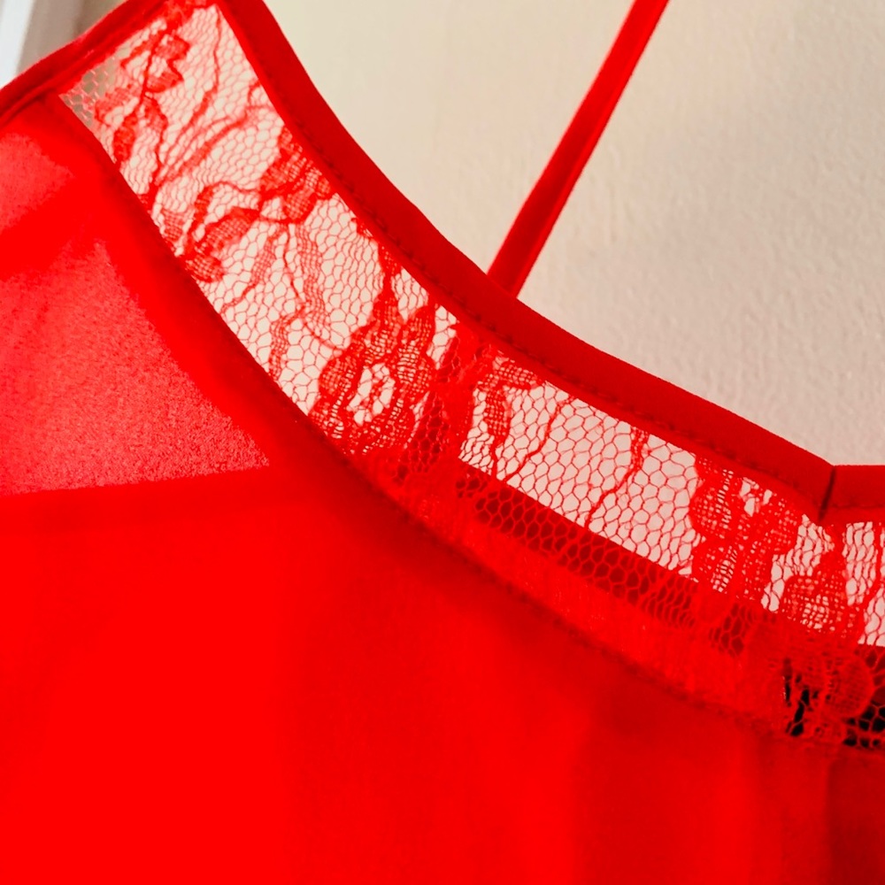 Red Lace Detailed Tank